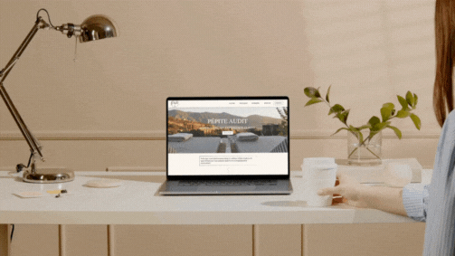 Mockup site web Pépite Audit animé
